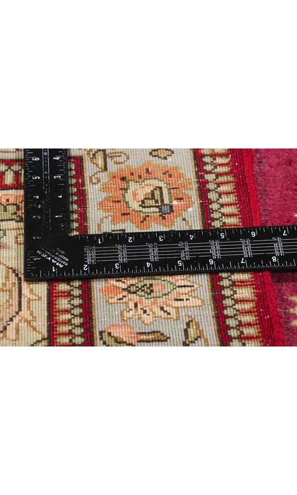 4 x 18 Vintage Red Persian Tabriz Rug Runner 61369