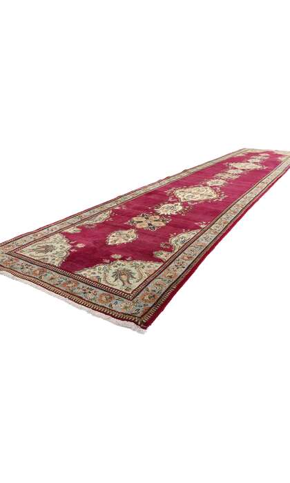 4 x 18 Vintage Red Persian Tabriz Rug Runner 61369