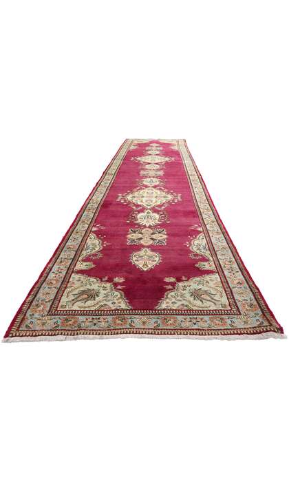 4 x 18 Vintage Red Persian Tabriz Rug Runner 61369