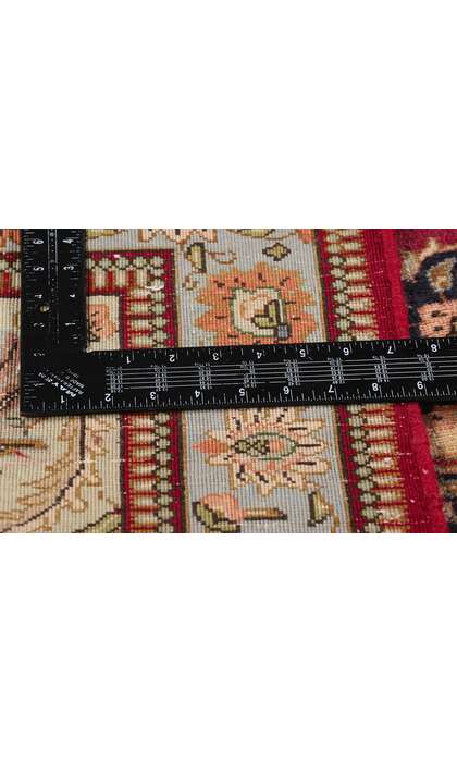 4 x 18 Vintage Red Persian Tabriz Rug Runner 61384