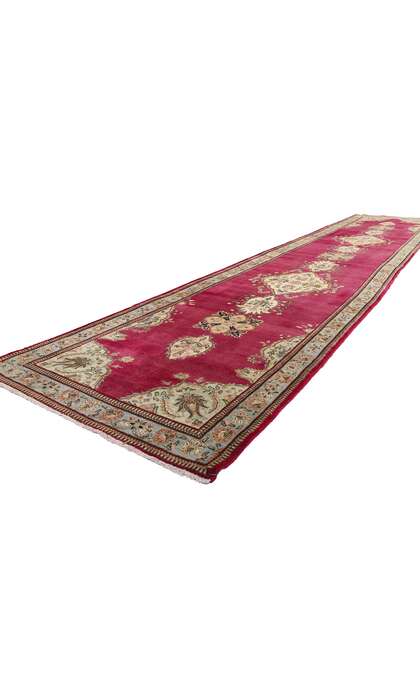 4 x 18 Vintage Red Persian Tabriz Rug Runner 61384