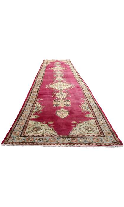 4 x 18 Vintage Red Persian Tabriz Rug Runner 61384