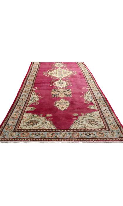 4 x 18 Vintage Red Persian Tabriz Rug Runner 61384