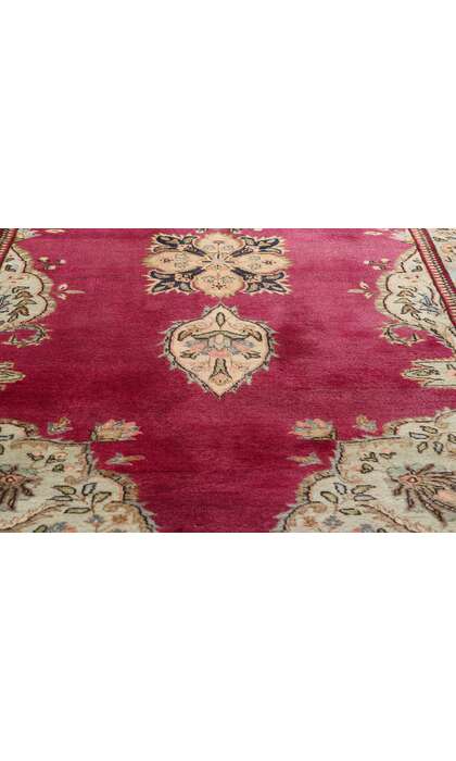 4 x 18 Vintage Red Persian Tabriz Rug Runner 61384