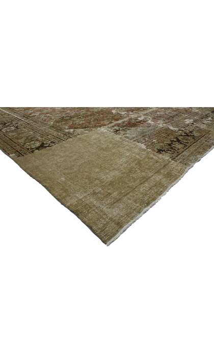 10 x 14 Antique-Worn Persian Mahal Rug 74479