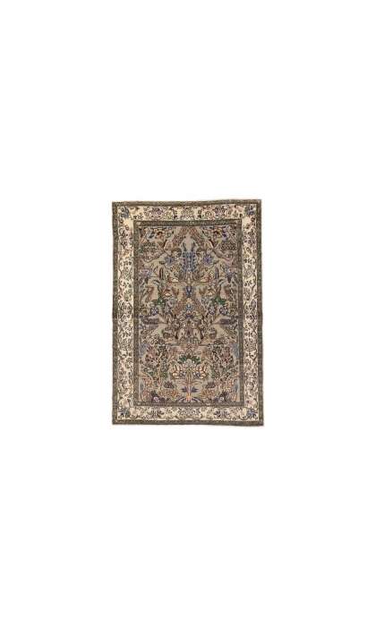 3 x 5 Vintage Persian Qum Rug 76429