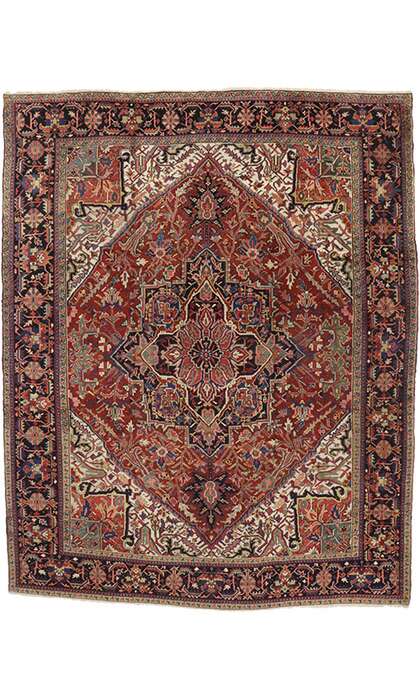 10 x 13 Antique Heriz Rug 76651
